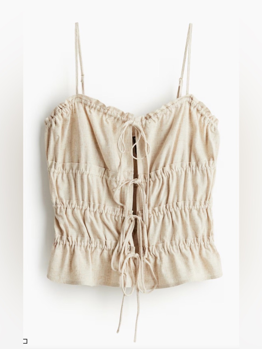 DRAWSTRING-DETAIL STRAPPY TOP - Picture 1 of 5